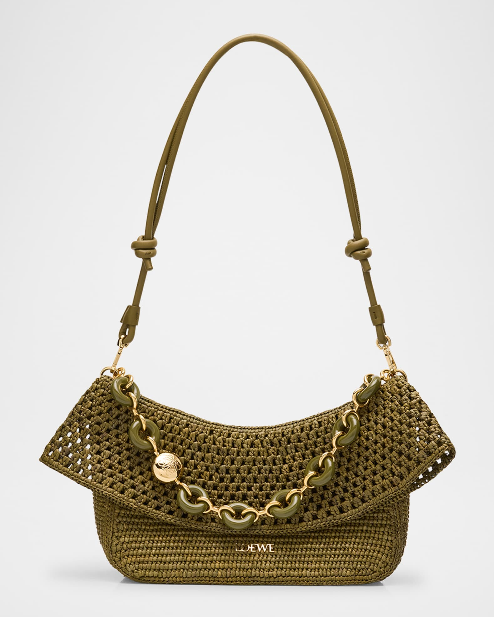 x Paula’s Ibiza  Ola Small Shoulder Bag in Raffia and Leather | Neiman Marcus