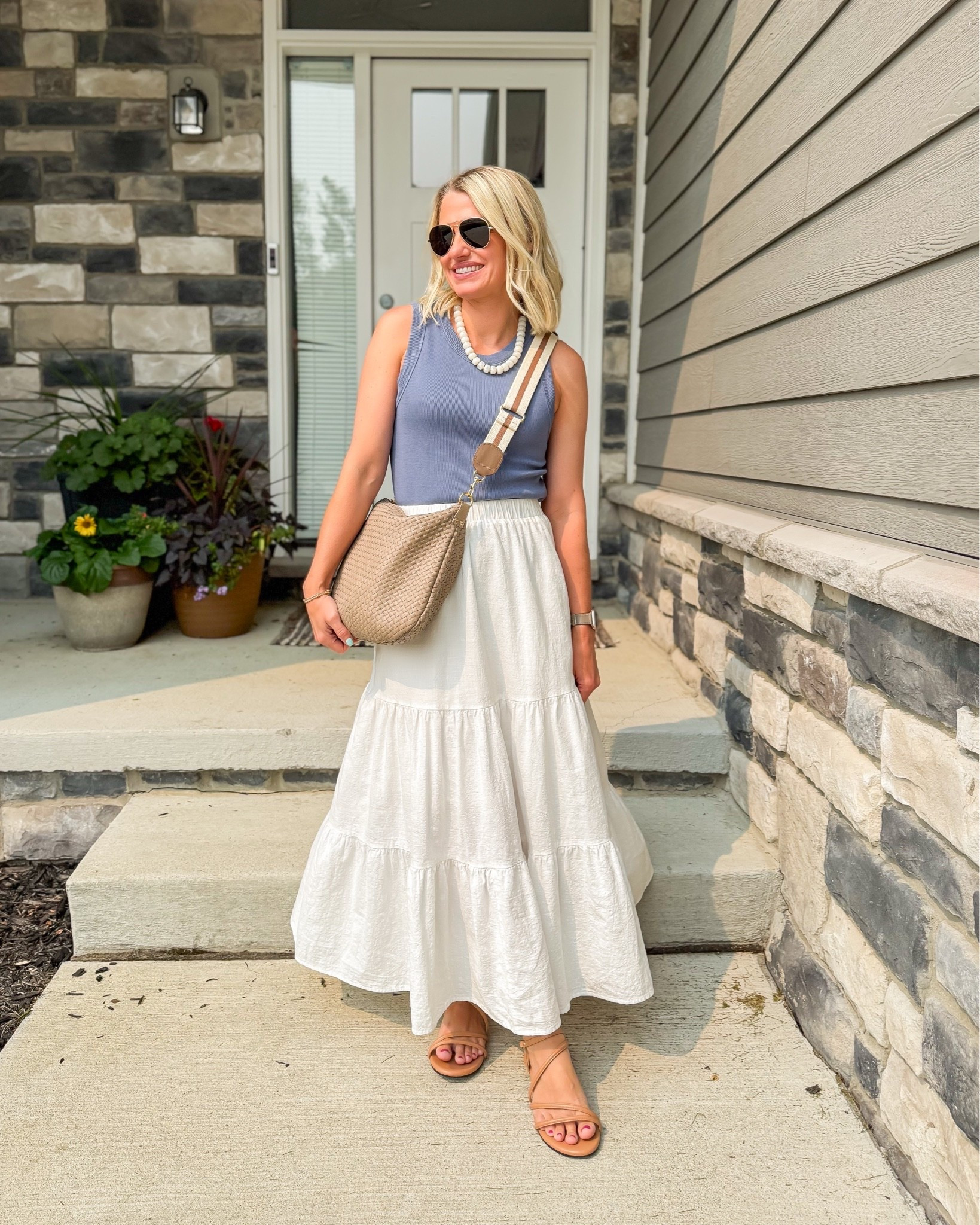 This maxi skirt from Amazon is such a great summer piece! It goes with everything in my wardrobe! I wore this easy summer outfit a couple weeks ago! 
Top- small
Skirt- small

#LTKootd #LTKPetite #LTKOver40