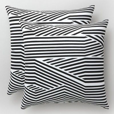 2pk Square Directional Outdoor Pillows Black - Project 62™ | Target