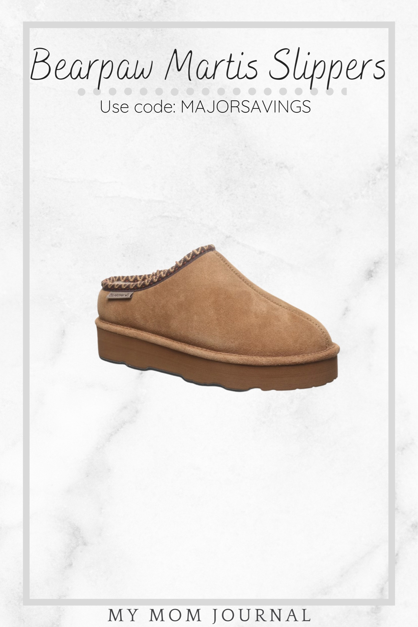 Bearpaw Martis Slippers are $45, normally $70 at DSW with the code: MAJORSAVINGS

I have these and LOVE them! They’re so similar to the UGG slippers but WAY cheaper!

#bearpaw #shoes #giftideas #ugg #giftsforteens #giftsforwomen 

#LTKsalealert #LTKshoecrush #LTKSeasonal
