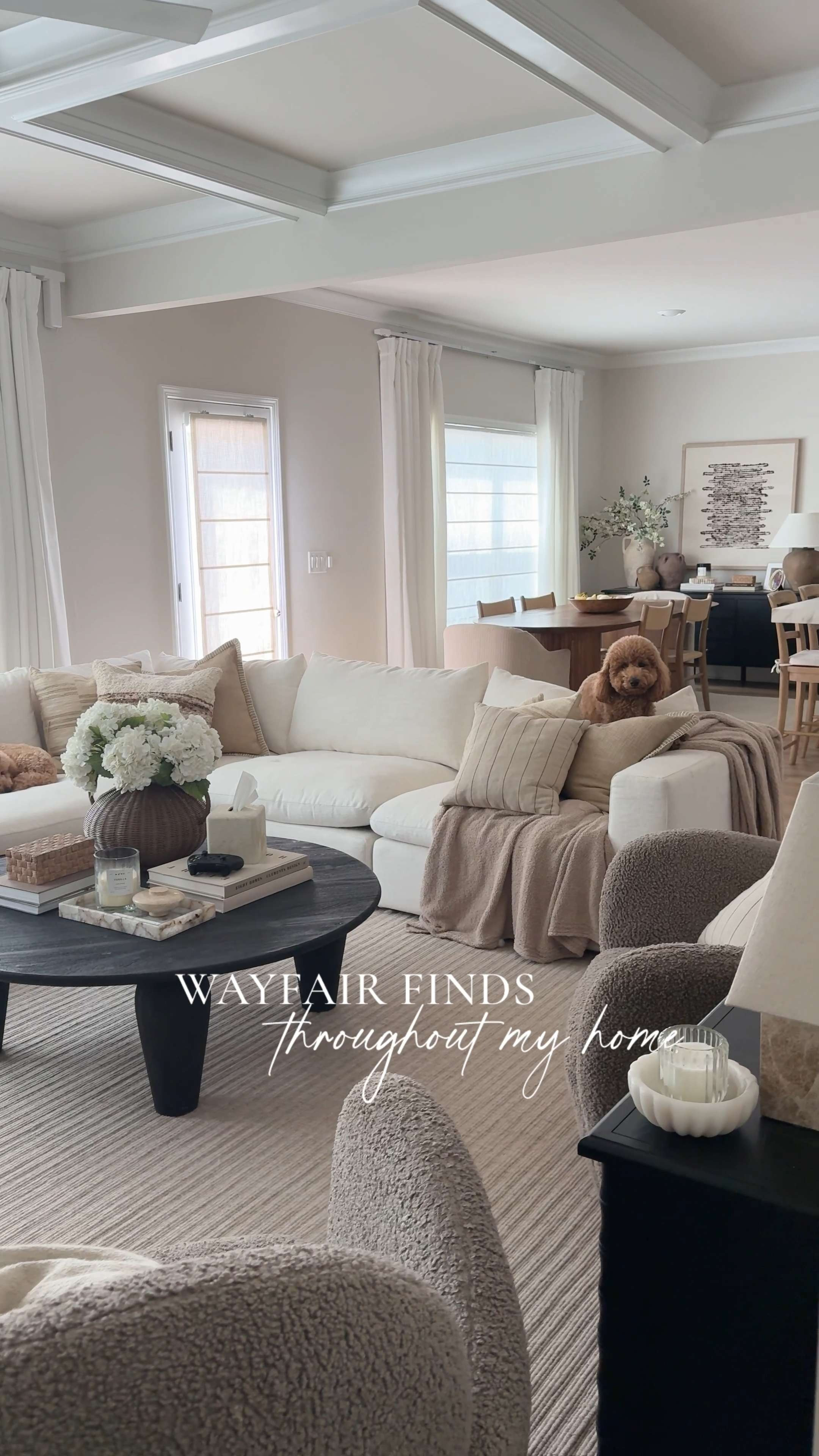 @Wayfair Wayfair finds throughout my home that just make sense for real life. 

My oversized coffee table is perfect for hosting, game nights, and everyday living — it’s one of those pieces that truly gets used. I’ve found some of my favorite quality throw pillows that add just the right amount of texture without feeling overdone, and this nightstand I use as a side table is a staple — perfect for extra storage and a built in charging station in the back which is so convenient. And my go to neutral rugs are layered all throughout my home. 

#AD #wayfair #wayfairparnter 

 