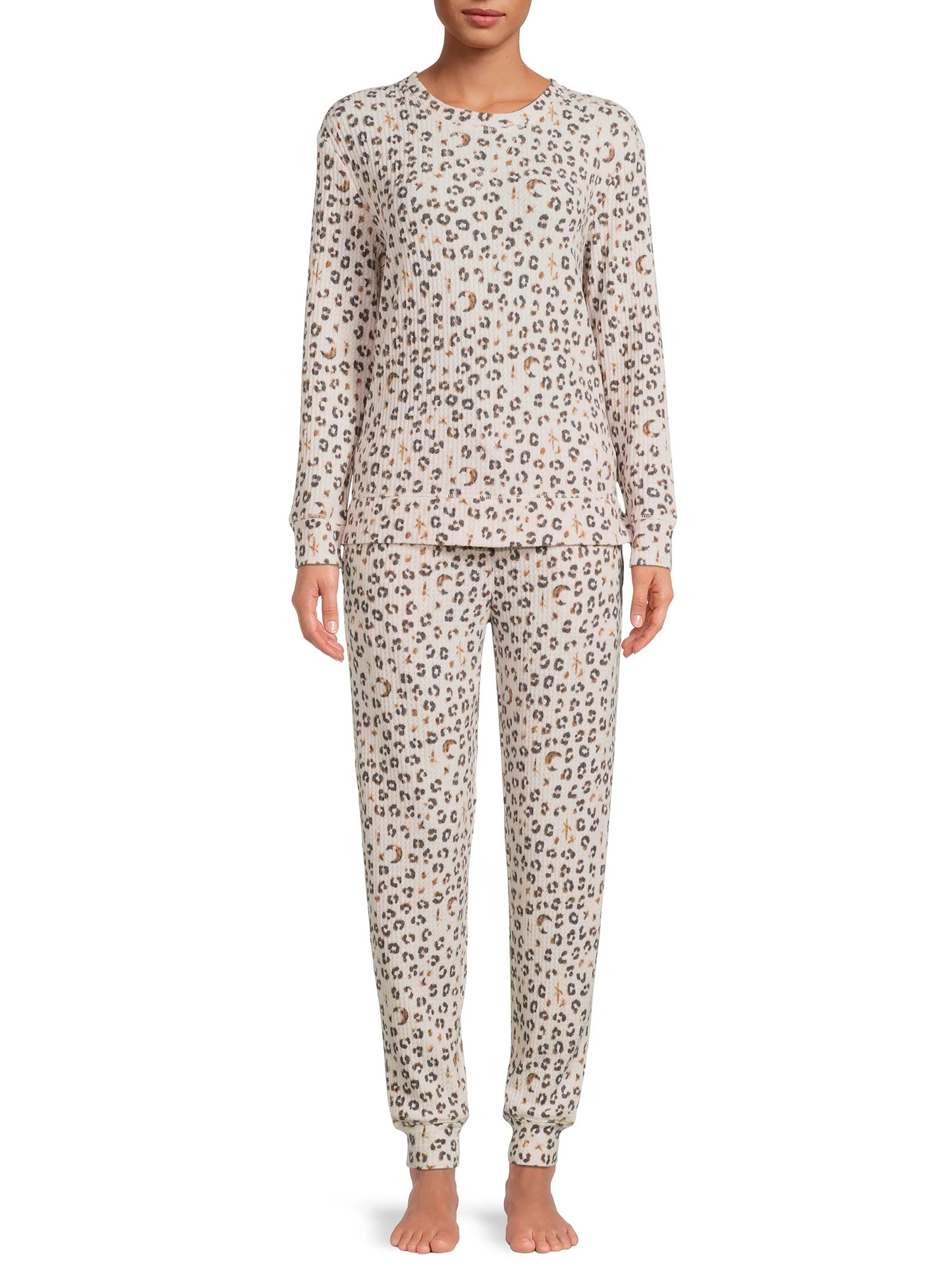 Jaclyn Women's Waffle Long Sleeve Sleep Set, 2-Piece | Walmart (US)