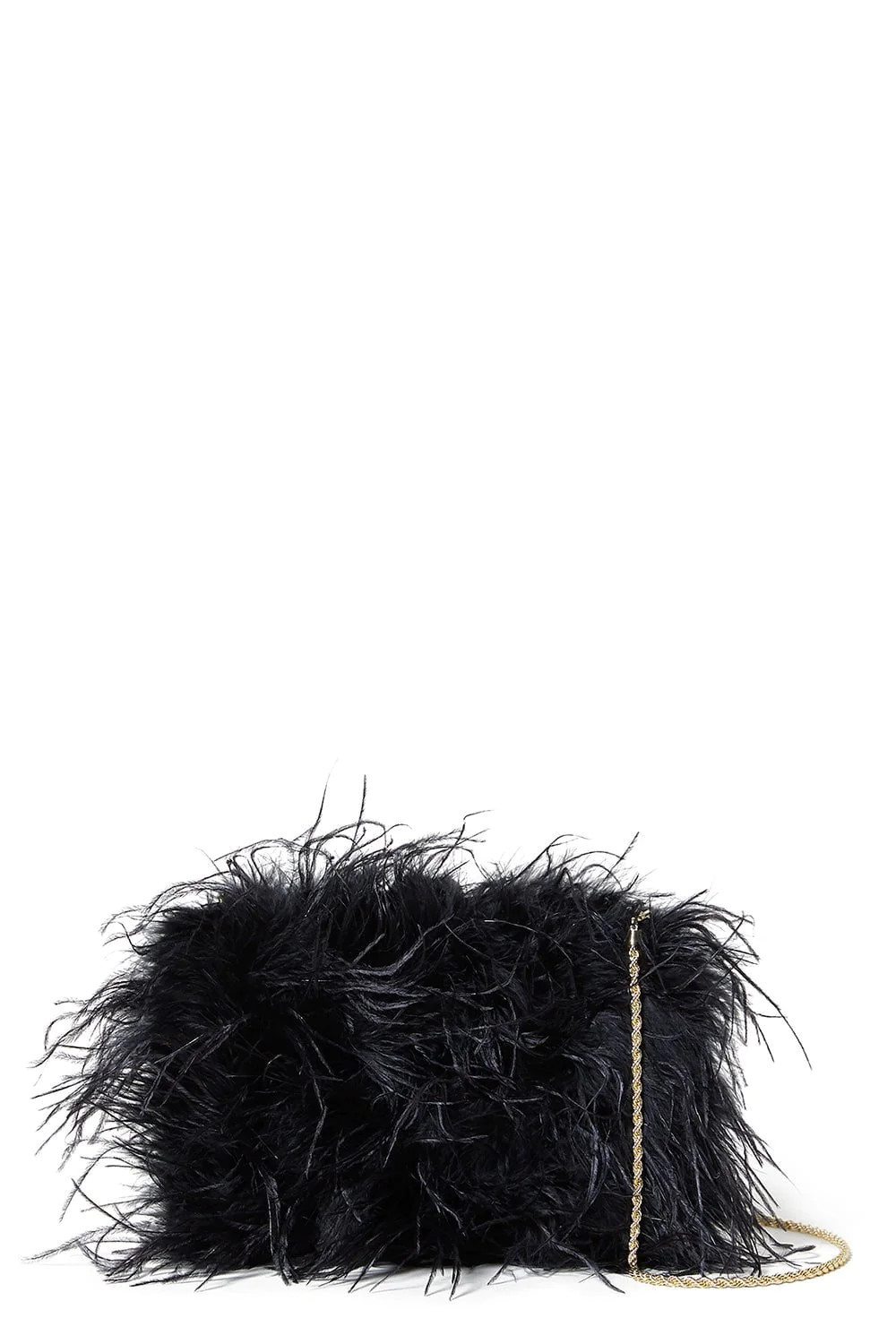 Zahara Feather Pouch - Black | Marissa Collections