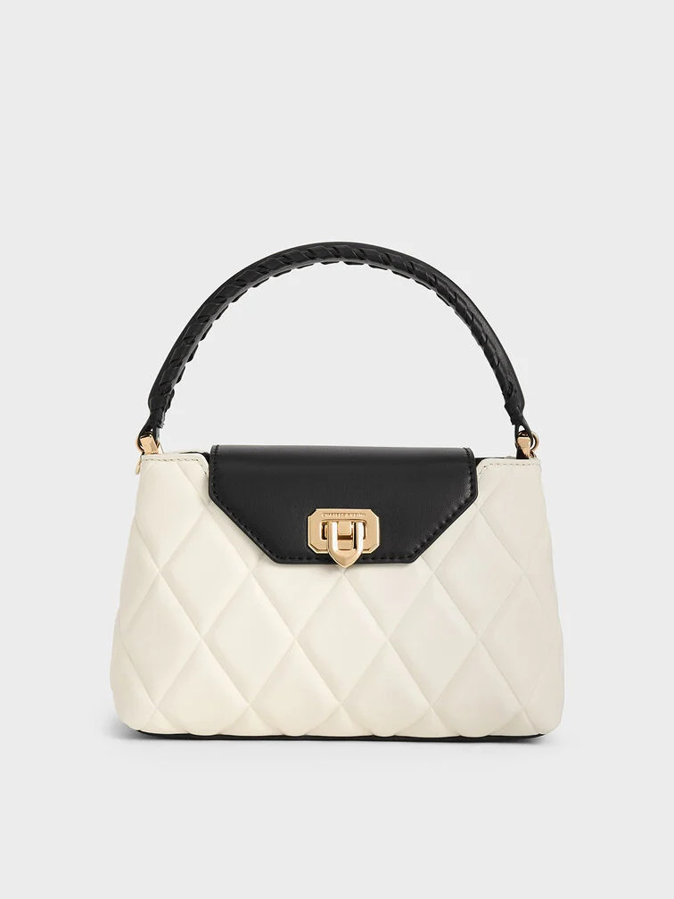 Arwen Quilted Braided-Strap Top Handle Bag - Multi | Charles & Keith US