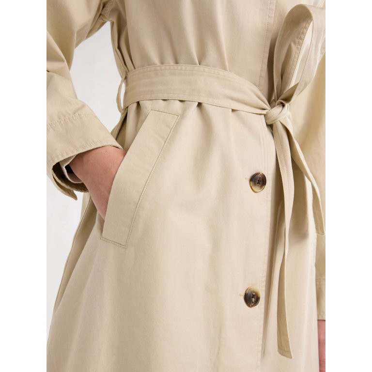 Free Assembly Women’s and Women's Plus Cotton Trench Coat, Sizes XS-4X | Walmart (US)