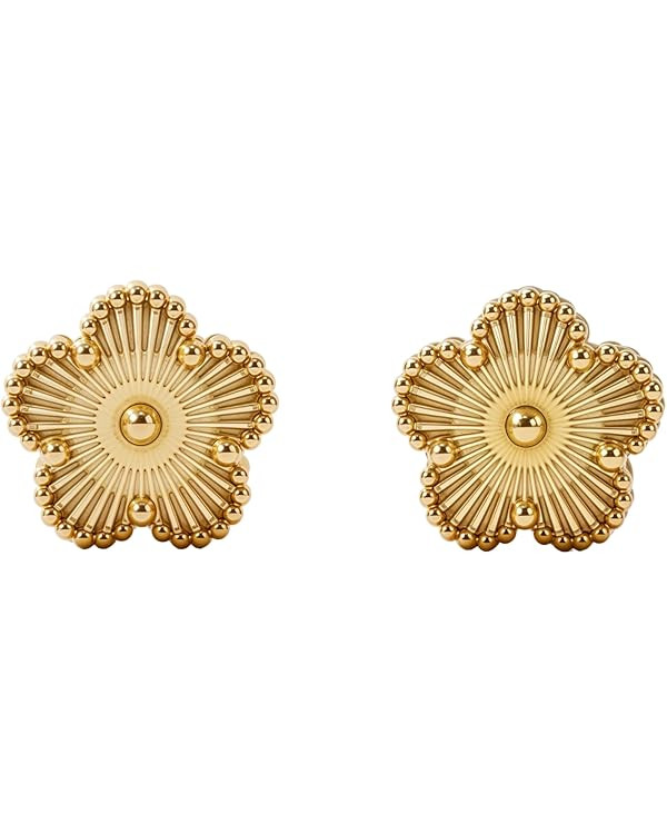 HighSpark Gold Earrings for Women | Designer Gold Clover Stud Earrings | Lovely Gift - Gold | Amazon (US)