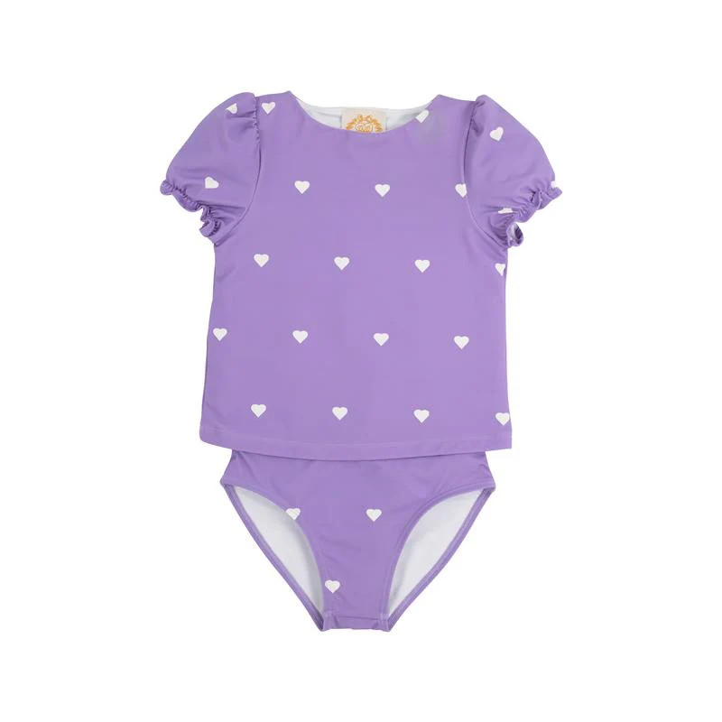 Short Sleeve Snorkel Tour Tankini - Heart Eyes (Palisades Purple) | The Beaufort Bonnet Company