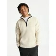 No Boundaries High Pile Quarter Zip Fleece Pullover, Men's | Walmart (US)