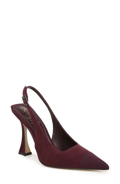 Sam Edelman Odette Slingback Pointed Cap Toe Pump in Parisian Plum at Nordstrom, Size 8 | Nordstrom