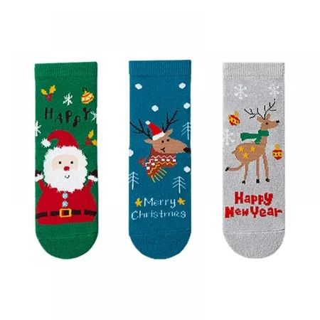 3 PCS Cute Kids Christmas Socks Warm Winter Crew Socks Unisex Cotton Socks Xmas Gift | Walmart (US)