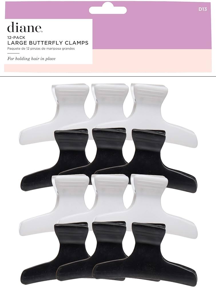 Diane Large Butterfly Clamps Pack of 12 Hair Clips for Women and Girls 3.25 inch Black and White ... | Amazon (US)