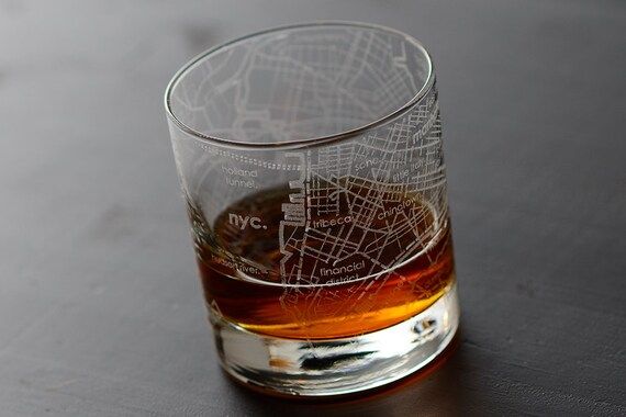 New York City Maps Rocks Whiskey Glass Gift | Etsy (US)