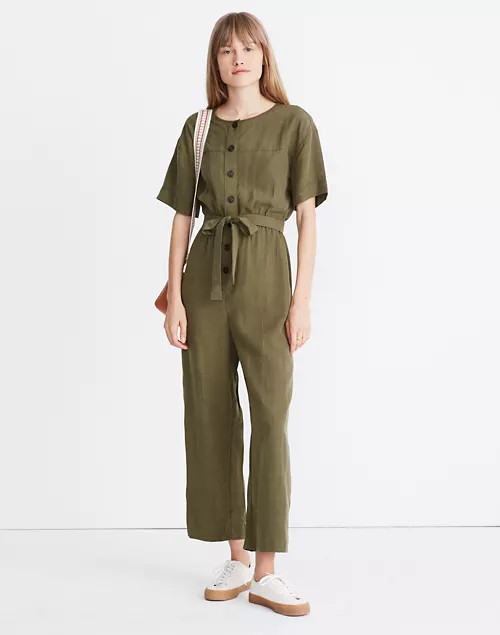 Short-Sleeve Belted Jumpsuit | Madewell