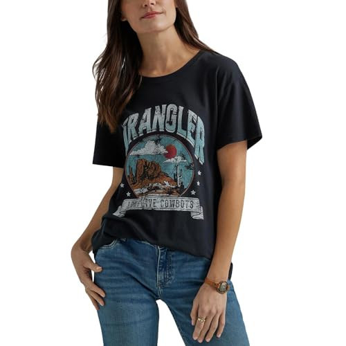 Wrangler Women's Western Retro Short-Sleeve Graphic T-Shirt, Jet Black | Amazon (US)