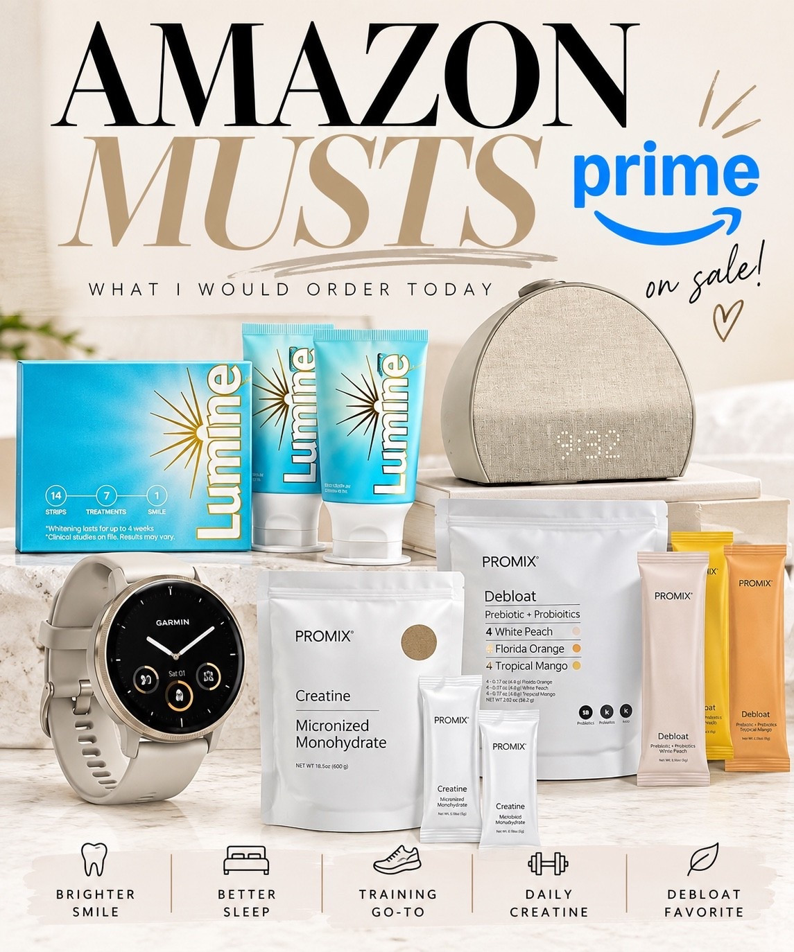 Amazon MUSTS I actually use + would order today 🤍 My Garmin, daily creatine, debloat, whitening favorites + sleep essential are all on major Prime sale right now!! These are the things I genuinely use in my everyday routine, so if you’ve been waiting to grab any of them… now is the time 🛒✨


#AmazonPrimeDeals #AmazonMustHaves #PrimeBigDealDays #LTKFinds #LTKFitness #AmazonFitness #FitnessMustHaves #WellnessMustHaves #Garmin #Promix #AmazonDeals #ThingsIActuallyUse #ShopMyFavorites
