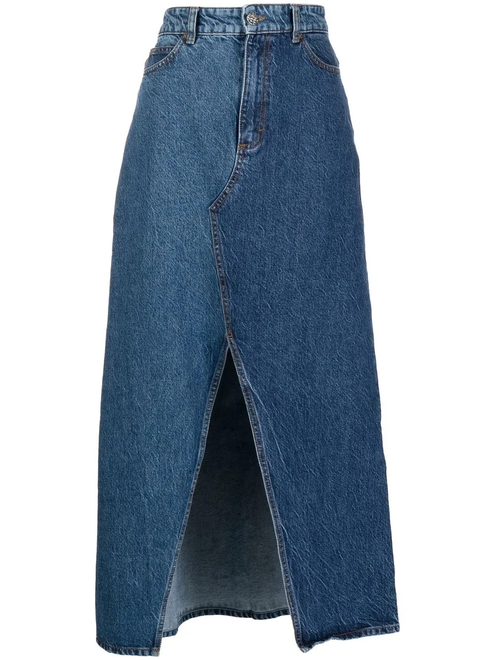 Baum Und Pferdgarten front-slit high-waist Denim Skirt - Farfetch | Farfetch Global