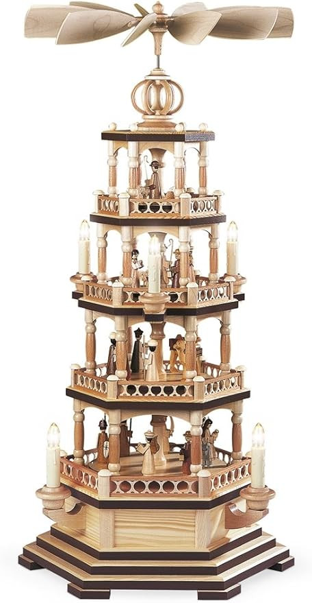 Amazon.com: Rudolphs Schatzkiste Newly Pyramid holy History 4-Floor, unpainted Electrical Lights ... | Amazon (US)