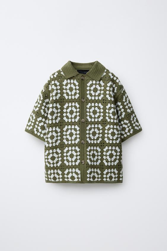CROCHET KNIT SHIRT | Zara US