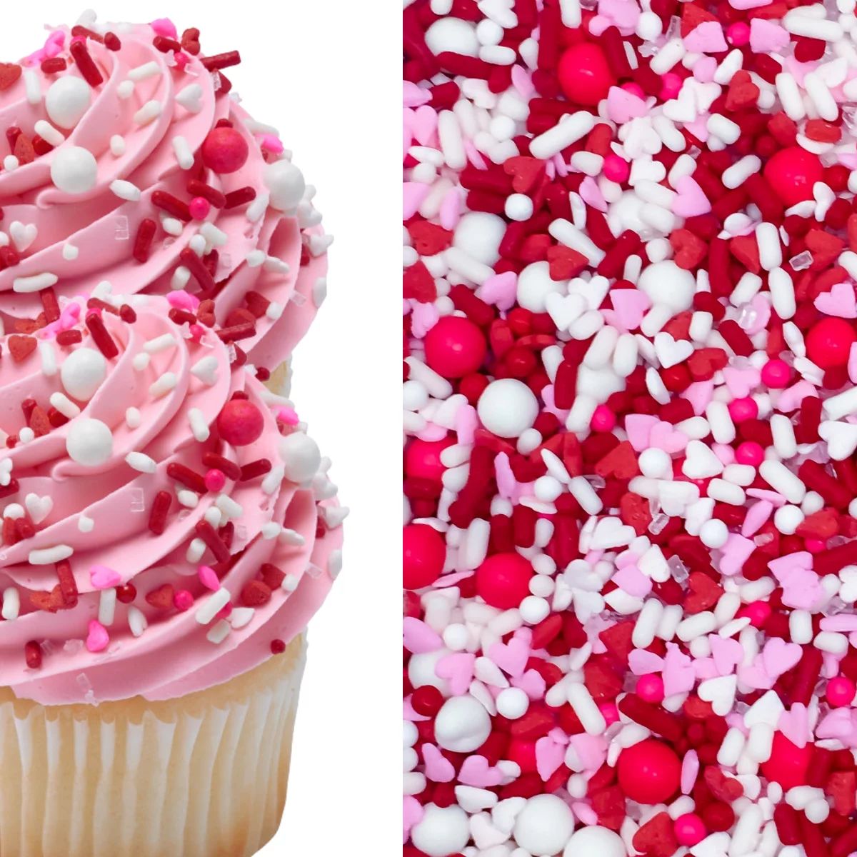 Sprinkle Deco Hearts Love Red White Valentine Cake & Cupcake Decoration Confetti Quins Sprinkles ... | Walmart (US)