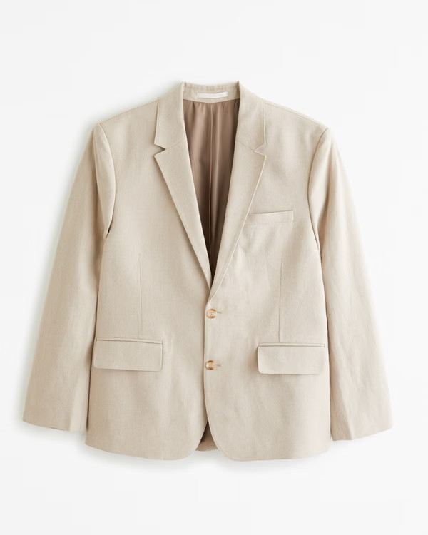 Men's The A&F Collins Tailored Classic Linen-Blend Blazer | Men's Clearance | Abercrombie.com | Abercrombie & Fitch (US)