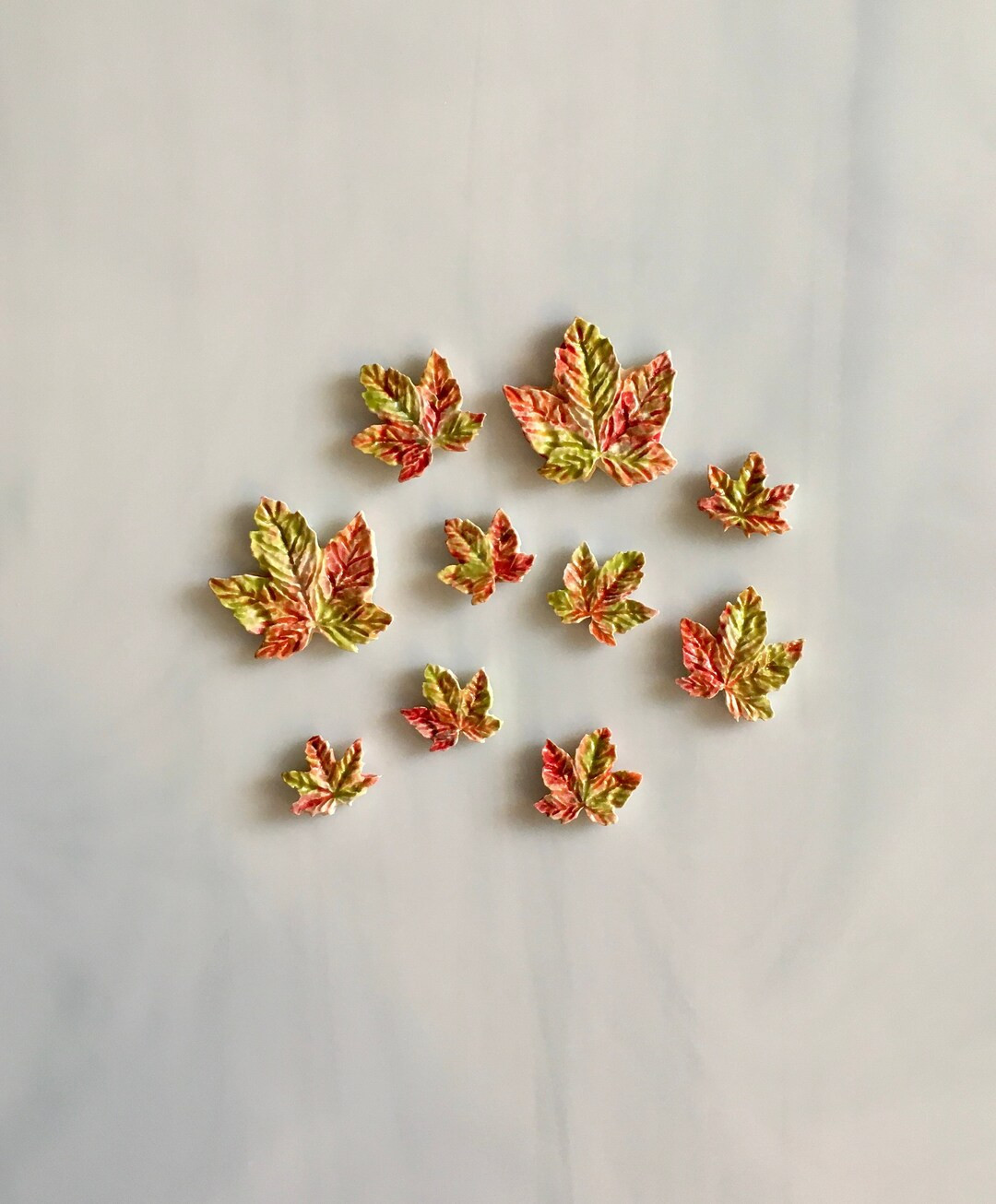 Ceramic Leaf Tiles 10 Pcs Variegated Maple Leaves Autumn - Etsy | Etsy (US)