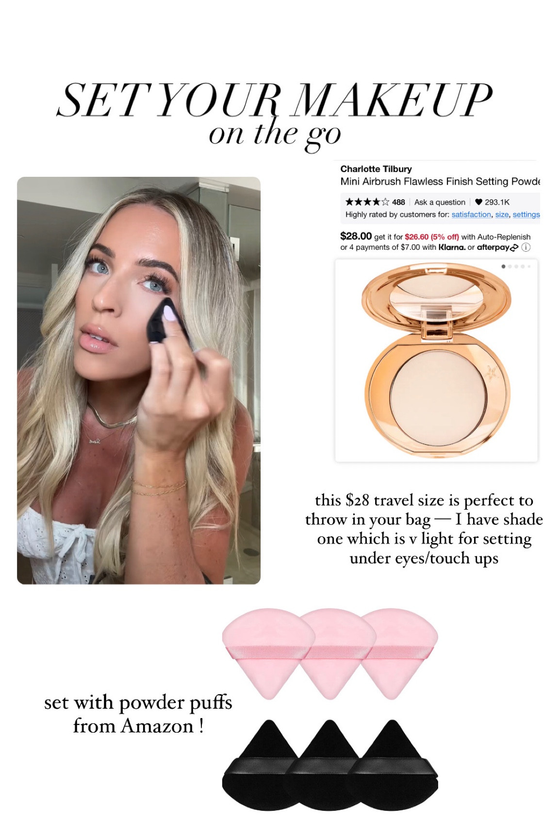 Setting powder travel size compact & amazon powder puffs for a flawless under eye 

#LTKunder50 #LTKbeauty