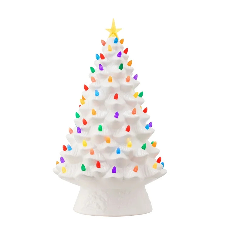 Mr. Christmas 18" White Nostalgic Ceramic Christmas Tree | Walmart (US)
