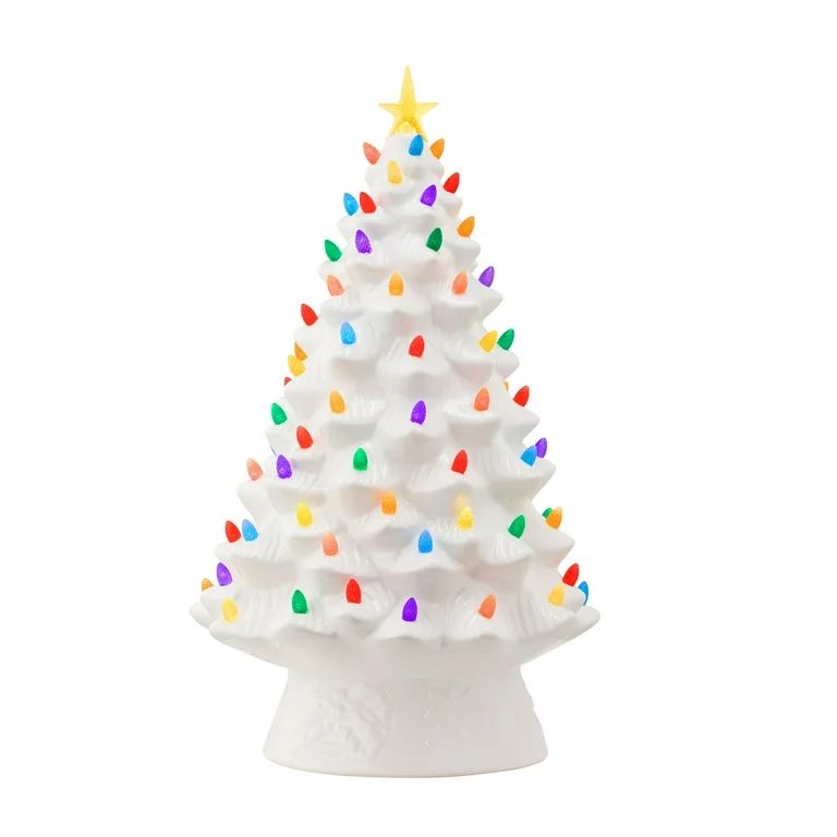 Mr. Christmas 18" White Nostalgic Ceramic Christmas Tree | Walmart (US)