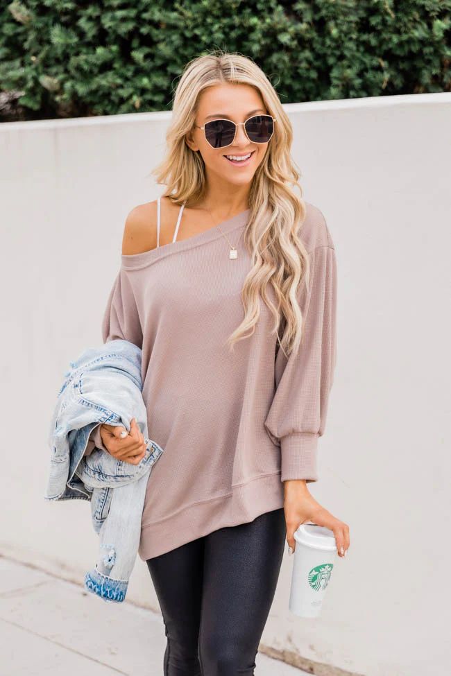 Keep Your Promise Taupe Blouse FINAL SALE | The Pink Lily Boutique