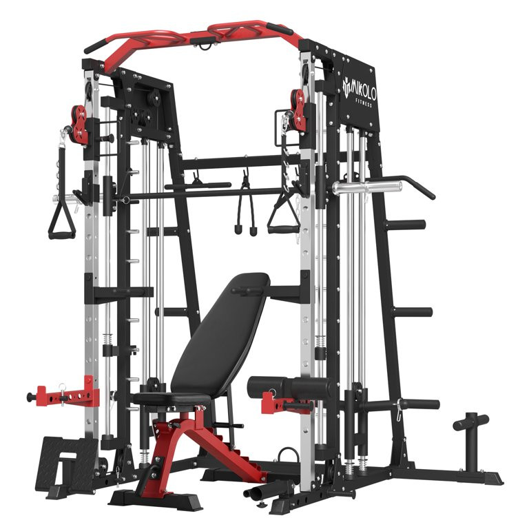 Mikolo Smith Machine Home Gym, 2200 lbs Power Rack Cage with 800 lbs Weight Bench and Cable Cross... | Walmart (US)