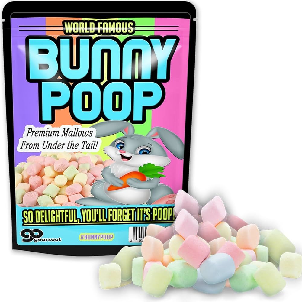 Bunny Poop Mallows Candy Gag Funny Easter Basket for Adults Stocking Stuffers Rabbit Poop Colorfu... | Amazon (US)