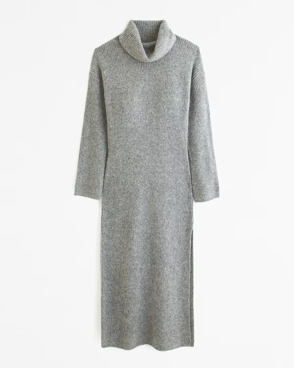 Women's Long-Sleeve Turtleneck Midi Sweater Dress | Women's Clearance | Abercrombie.com | Abercrombie & Fitch (US)