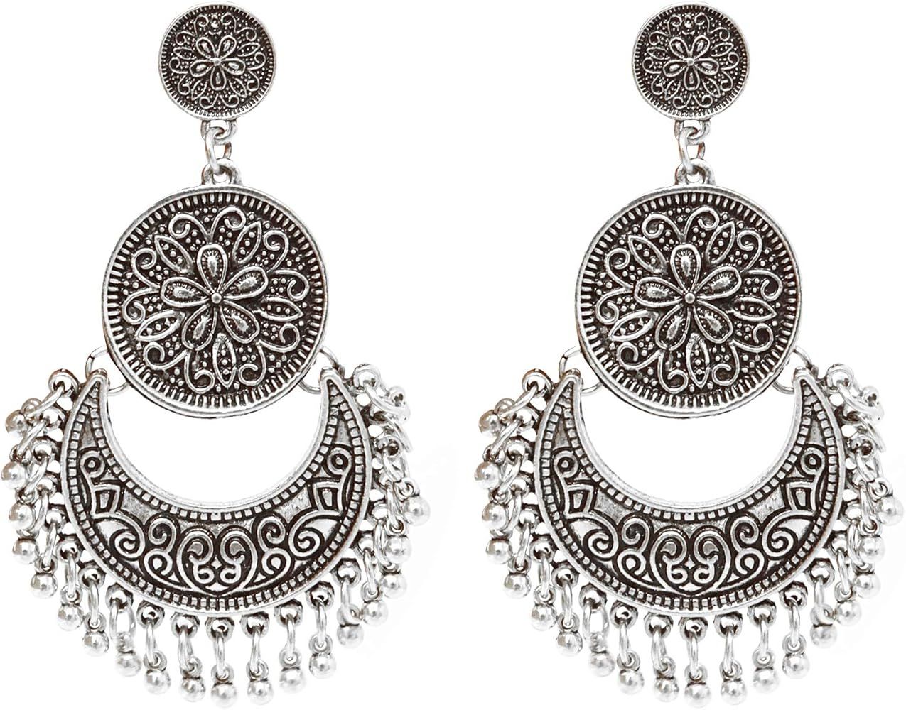 Honbay Bohemian Fashion Earrings National Style Retro Earrings Gypsy Dangle Earrings | Amazon (US)