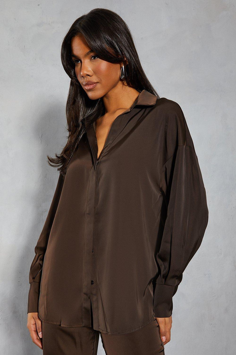 Shirts | Satin Relaxed Shirt | MissPap | Miss Pap UK