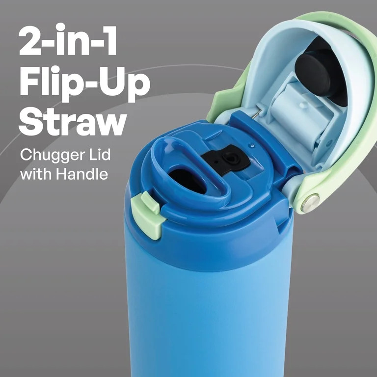 TAL 24oz Stainless Steel 2-in-1 Water Bottle with Straw and Chug Lid, Blue | Walmart (US)