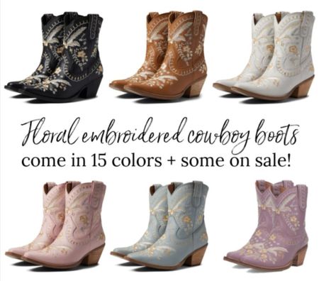 These floral embroidered cowboy boots are super on trend for spring and summer! These are all under $150 but a bunch are on sale! They come in 15 colors - linked from a bunch of retailers 
.
Coastal cowboy 

#LTKSeasonal #LTKshoecrush #LTKsalealert