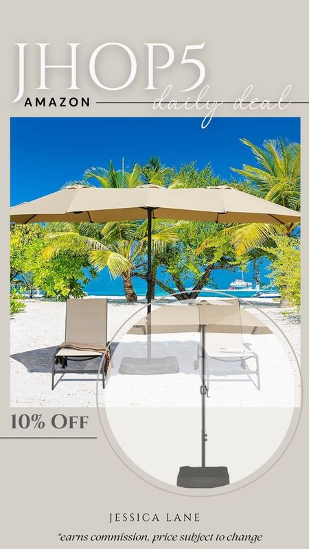 Amazon daily deal, save on this triple wide 15 ft outdoor patio umbrella. Patio umbrella, patio decor, pool furniture, pool umbrella, triple wide umbrella, Amazon deal, Amazon home, umbrella

#LTKhome #LTKSeasonal #LTKsalealert