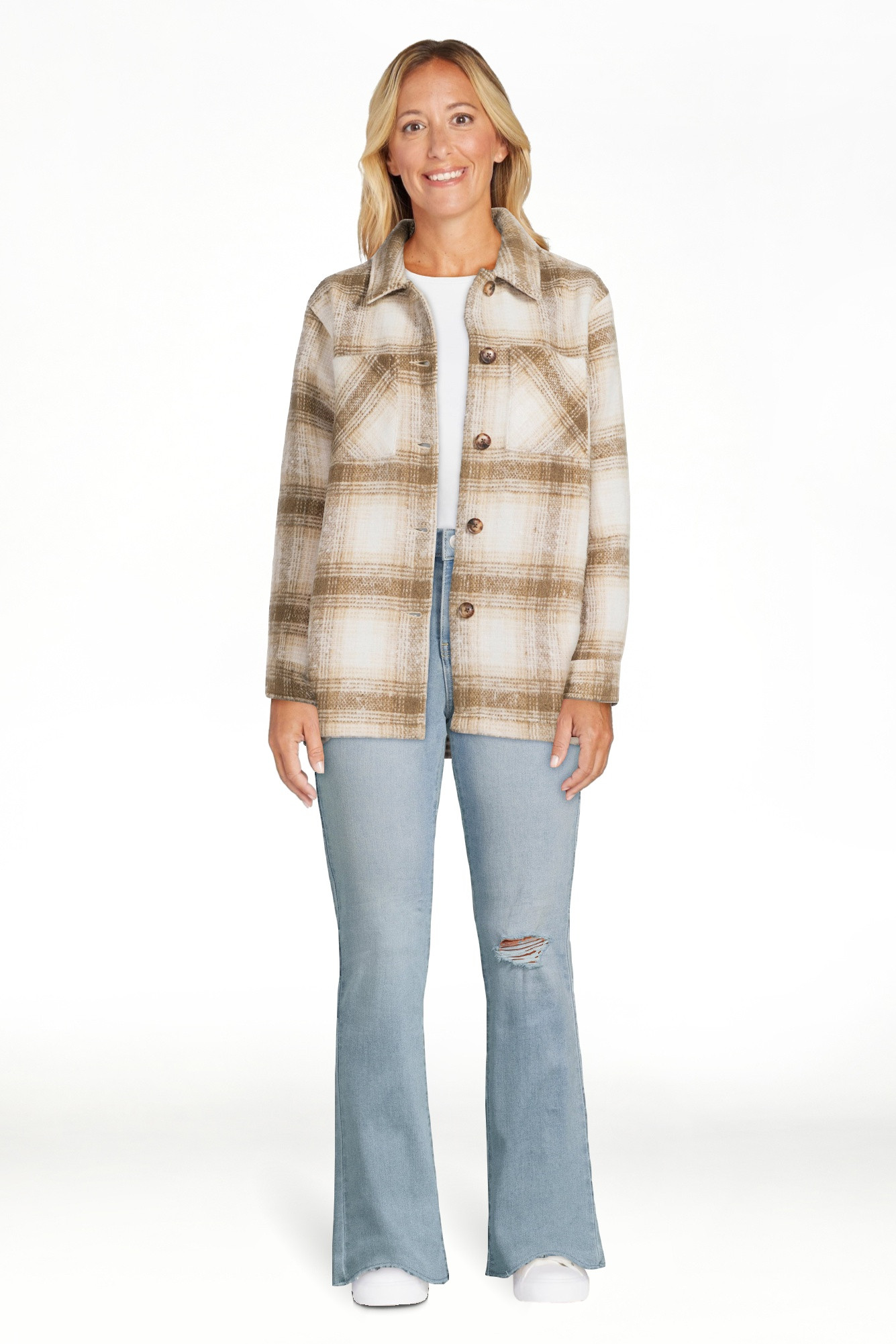 Time and Tru Women's Mid Rise Bootcut Jeans with Raw Hem, 32" Inseam, Sizes 2-20 | Walmart (US)