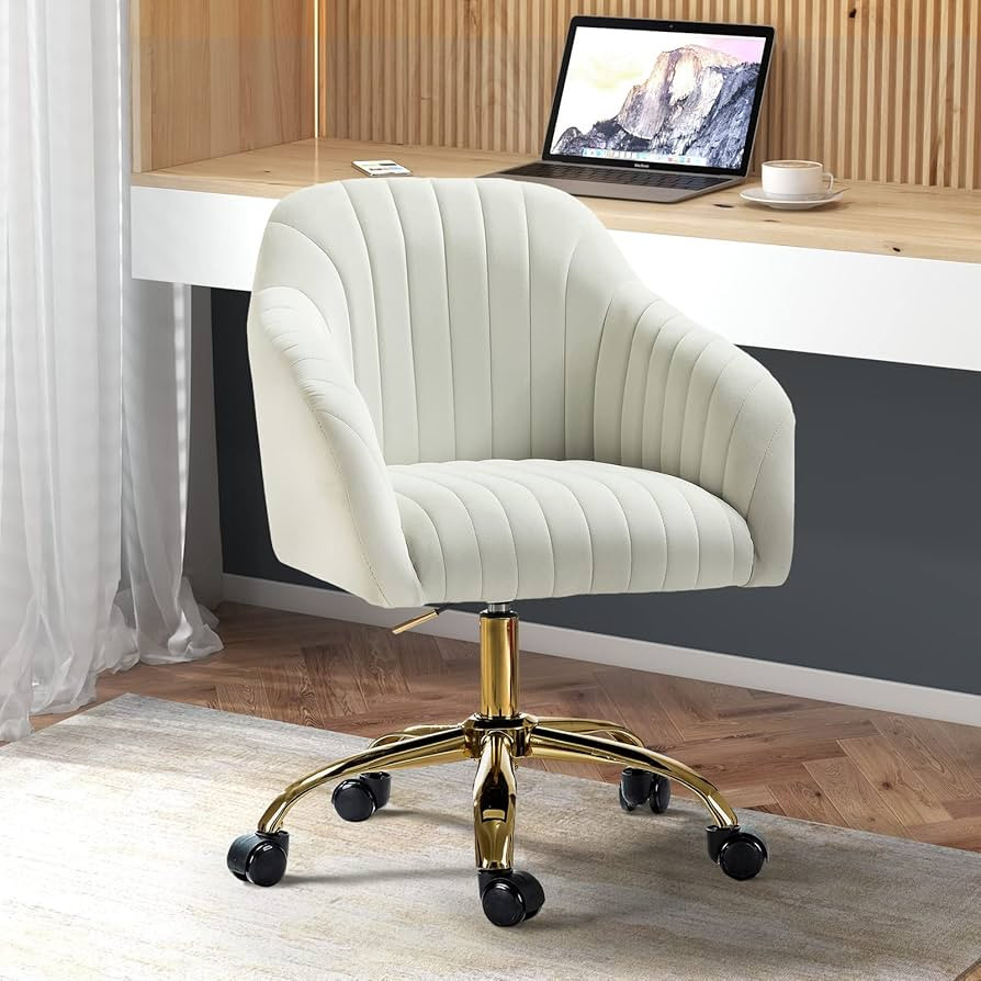 FABRICATION HAUS Velvet Home Desk Office Chair Modern Cute Computer Task Rolling Chair Wheels Swi... | Amazon (UK)