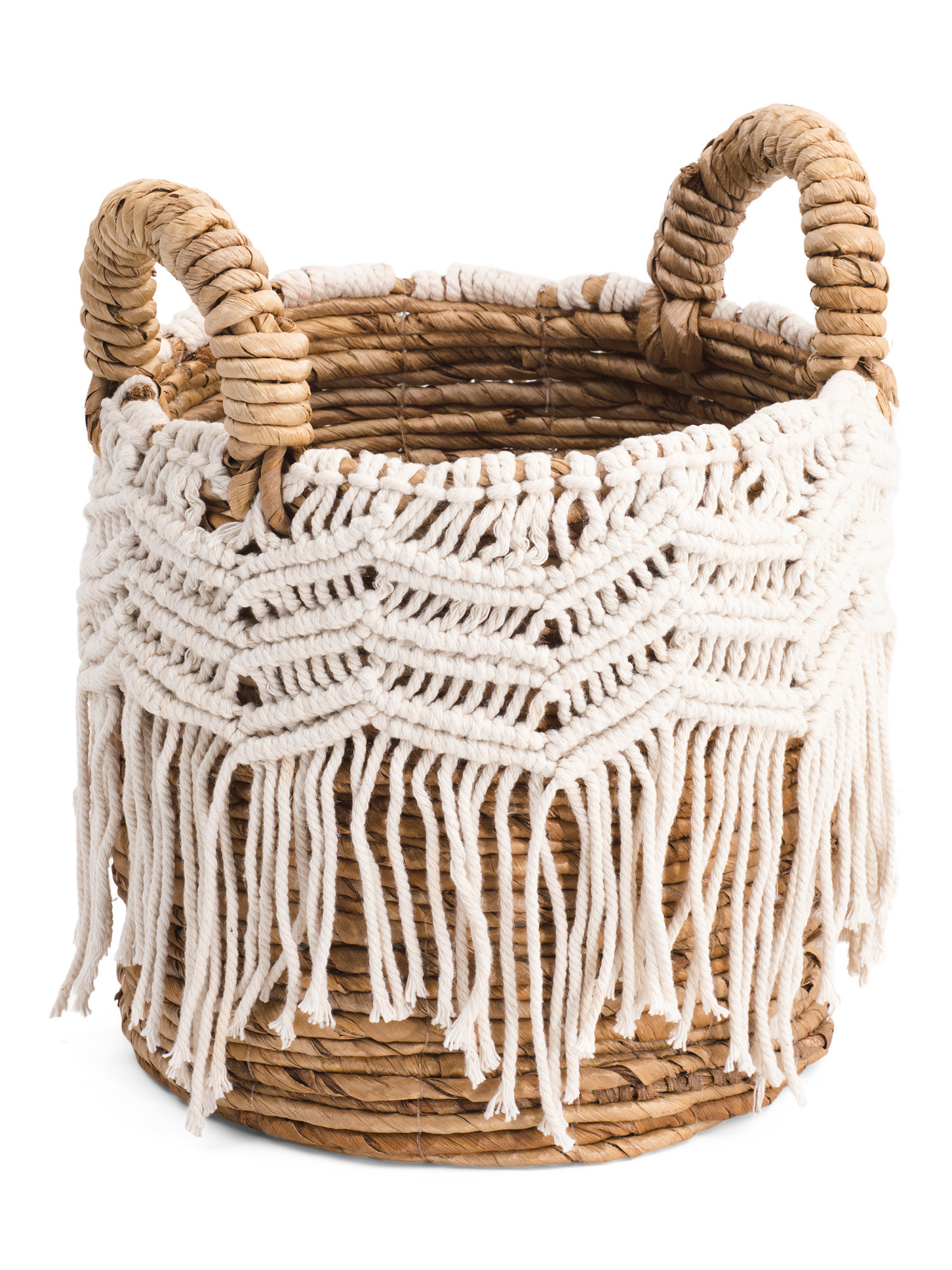 Small Banana Round Macrame And Fringe Cover Basket | Office & Storage | Marshalls | Marshalls