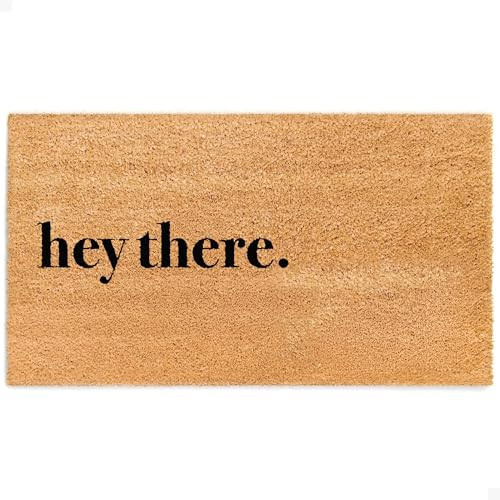 THEODORE MAGNUS Door Mat - Welcome Mat for Front Door with Non-Slip Backing - Durable Coir Doormat - Perfect for Outside Entrance and Entryway Matt - Outdoor/Indoor - Hey There. - 17" x 30" | Amazon (US)
