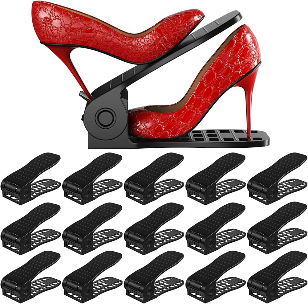 Neprock Shoe organizer for closet,16 pack thickned shoe stacker storage space saver, Double Deck ... | Amazon (US)