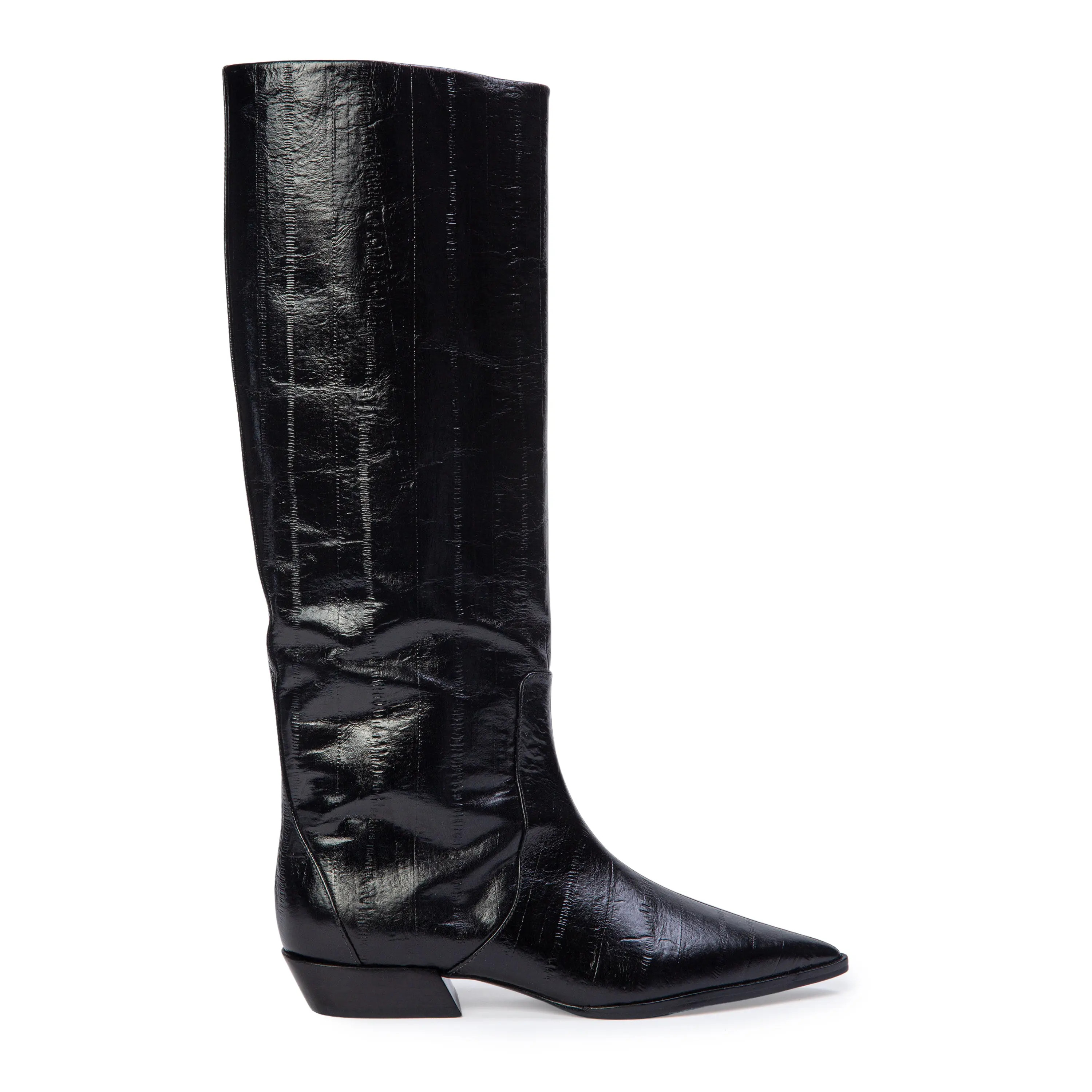BLACK SUEDE STUDIO Aero 30 Boot in Black Eel Printed Leather at Nordstrom, Size 40 | Nordstrom