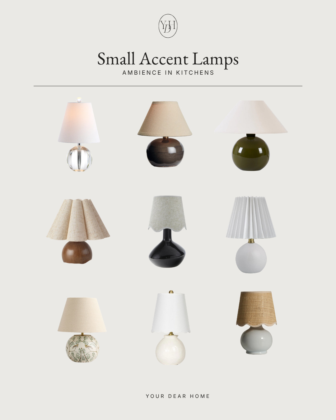 One of my favorite designer tricks for kitchens will always be adding a small accent lamp somewhere on the counters. It instantly softens the space, adds ambience at night and makes the kitchen feel cozy, expensive and lived in. 

 #LTKHome