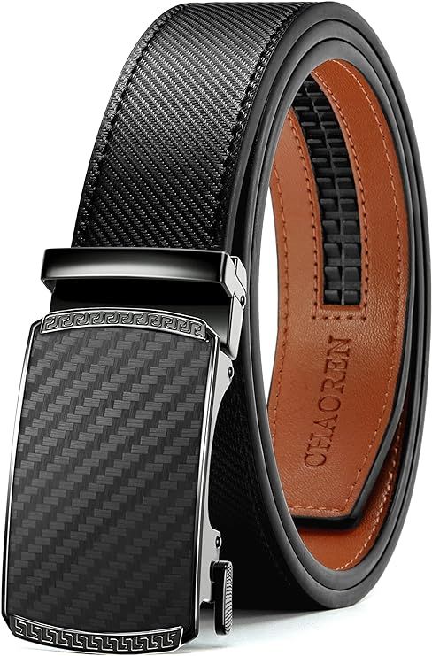 CHAOREN Mens Belts Leather Ratchet 1 3/8" for Casual Jeans | Amazon (US)