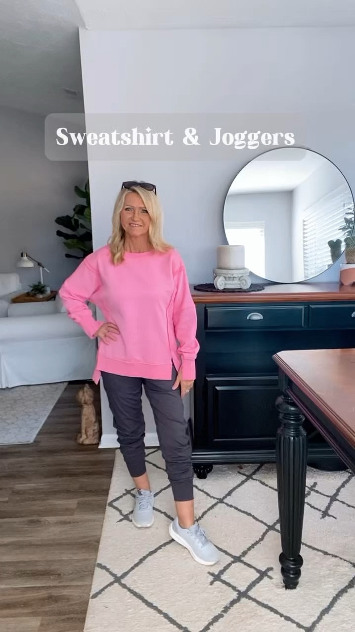 For you non-leggings ladies, here’s the pink sweatshirt styled with joggers! Both pieces are so comfortable and cozy. Whether you’re out shopping, meeting a friend for coffee, or taking the kids to the pumpkin patch, this outfit has you covered for all your activities. Style and comfort in one! Sweatshirt Wearing size small/TTS/Joggers small Muliple colors available in both  Great GIFT IDEA for the ladies on your list that love cozy casual 

#CasualStyle #SweatshirtSeason #JoggerOutfit #CozyAndCute #FallOutfits

#LTKFindsUnder50 #LTKStyleTip #LTKGiftGuide