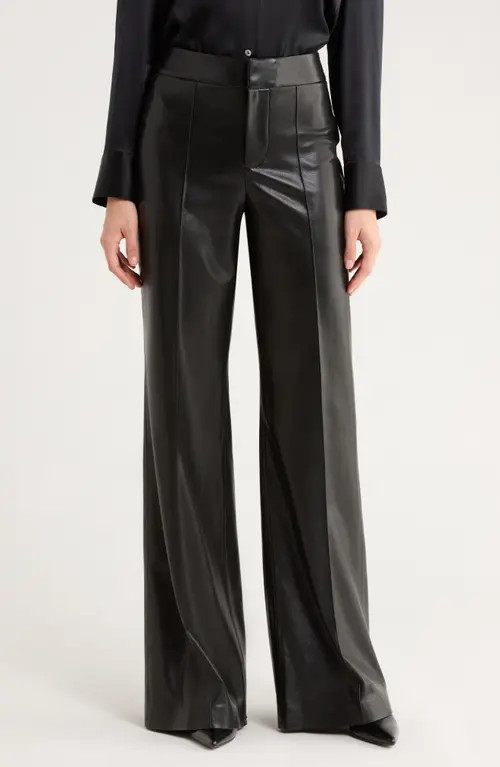 Alice + Olivia Dylan High Waist Flare Faux Leather Pants in Black at Nordstrom, Size 2 | Nordstrom