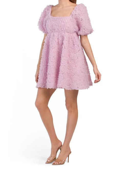 Floral Trim Fabric Babydoll Dress | TJ Maxx