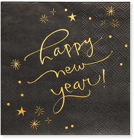 American Greetings 50-Count 5 in. x 5 in. Beverage Napkins, Kathy Davis New Years Eve Party Suppl... | Amazon (US)