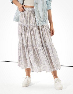 AE Tiered Maxi Skirt | American Eagle Outfitters (US & CA)